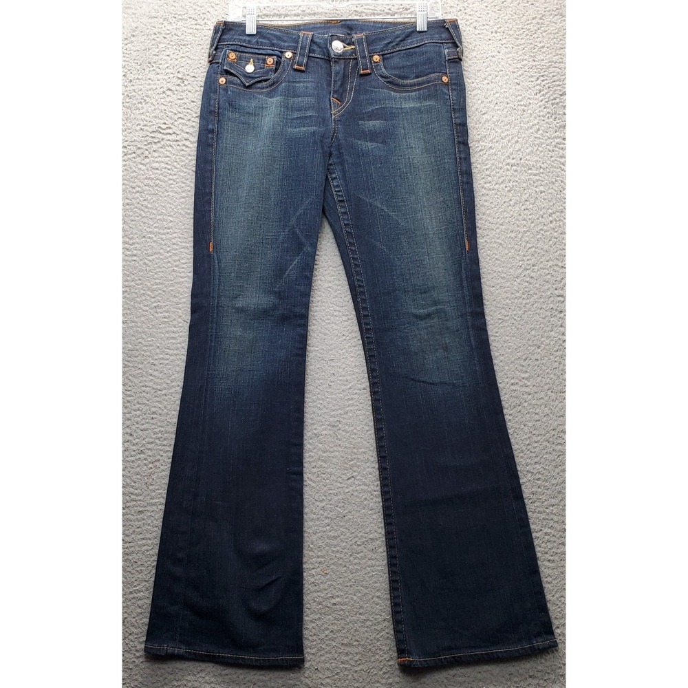 True Religion Jeans Women 28 Blue Denim Medium Wash 5-Pocket Design Straight Leg